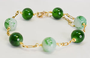 KALIA - GREEN GEMSTONE GOLDFILLED BRACELET