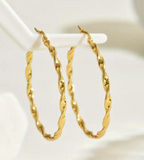 Twisted Hoop Earrings - Versatile & Bold, Perfect for Casual Attire or Parties