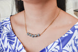 MARYA - NATURAL PEACOCK TONED PEARL NECKLACE (GOLDFILLED)