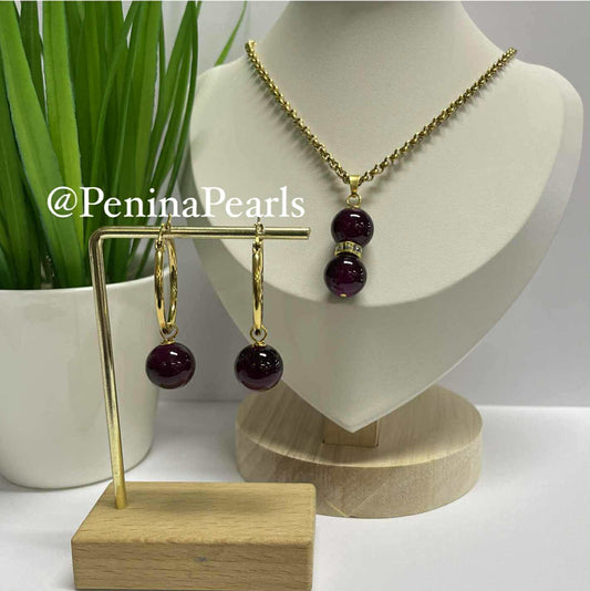 Lyla - Duo Purple Gem Stone Set