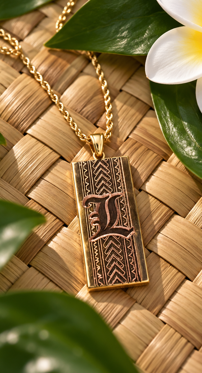 Island Engraved Initial Pendant