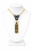 Custom Personalised Necklace with 3 Natural Black Pearls
