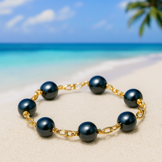 Braelynn Black Pearl Bracelet – Luxe 12mm Swarovski Shine