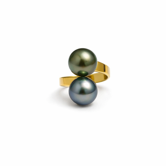Tahitian Double Pearl Ring
