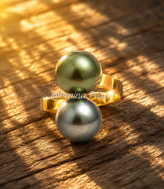 Tahitian Double Pearl Ring