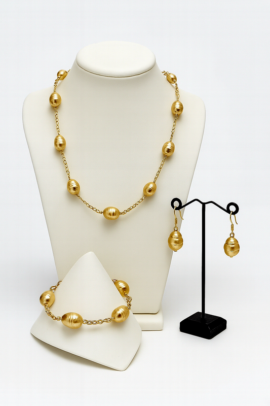 Luxury Gold Shell Pearl Jewellery Set