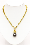 Gold Chain Necklace with Tahitian Pearl Pendant – Island Luxe Collection