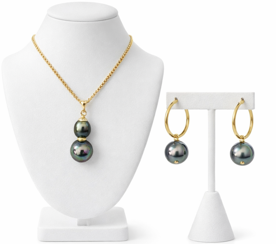 Marita - New Gold-Filled Gorgeous Tahitian Blending with Swarovski Pearl Set