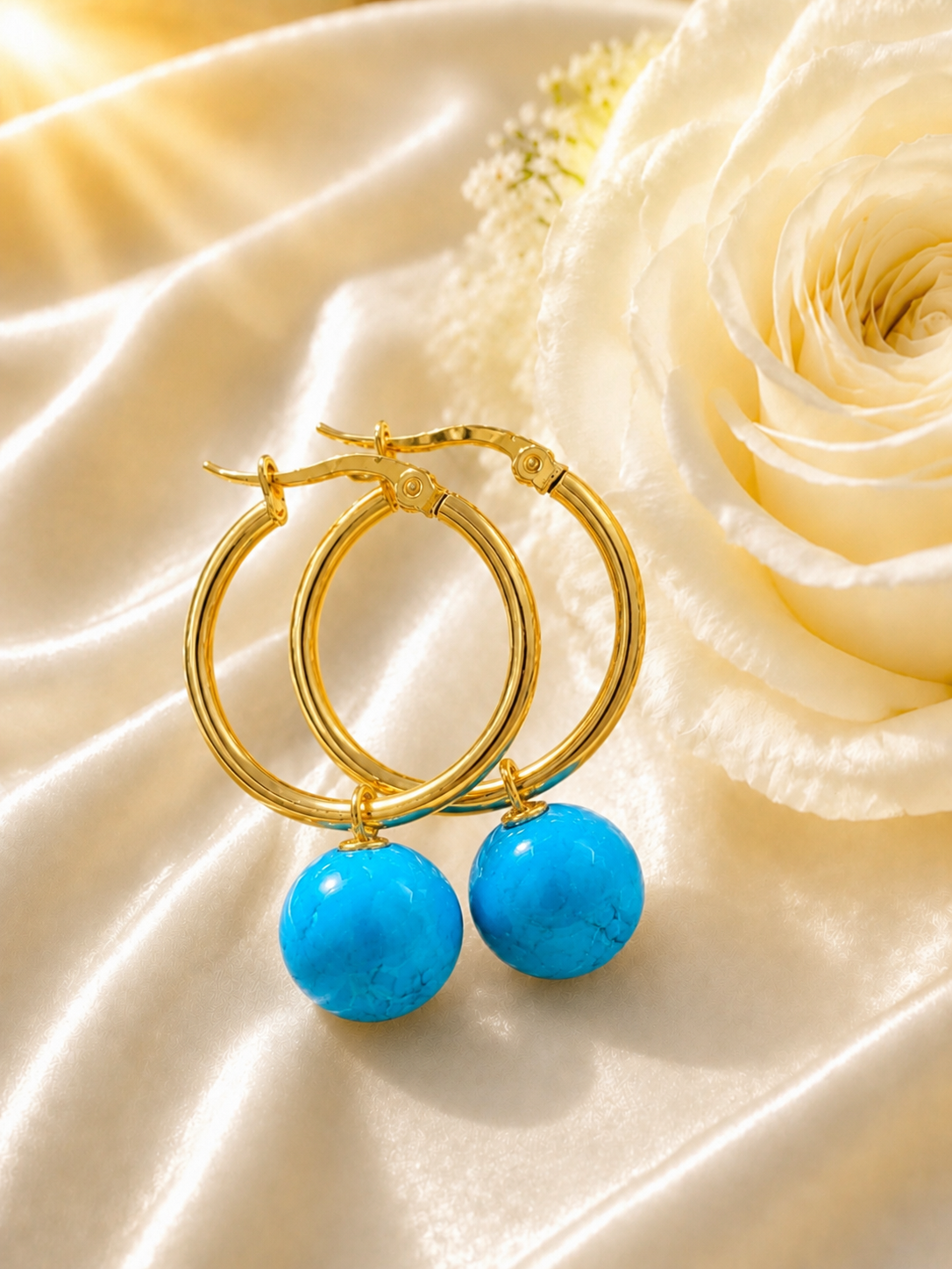 Waterproof Bold Gold Hoop Earrings