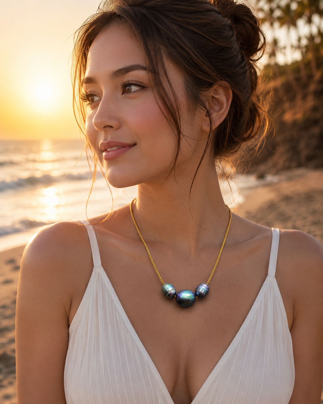 Ocean Glow Pearl Necklace - Waterproof