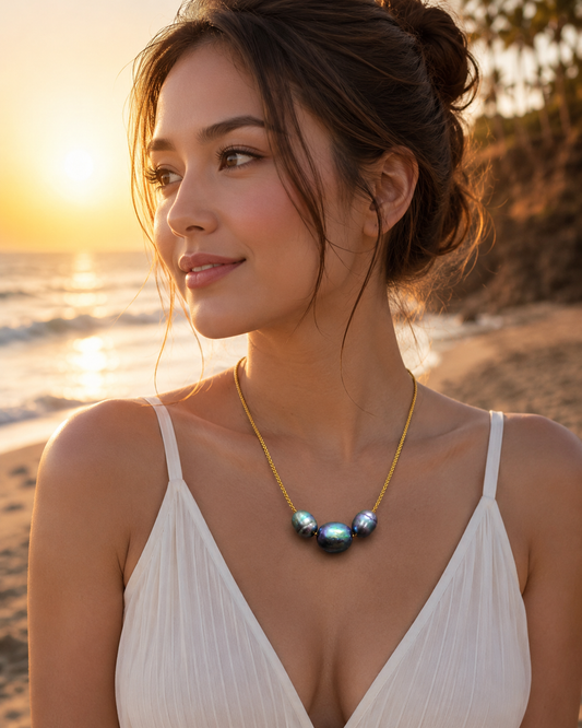 Ocean Glow Pearl Necklace - Waterproof