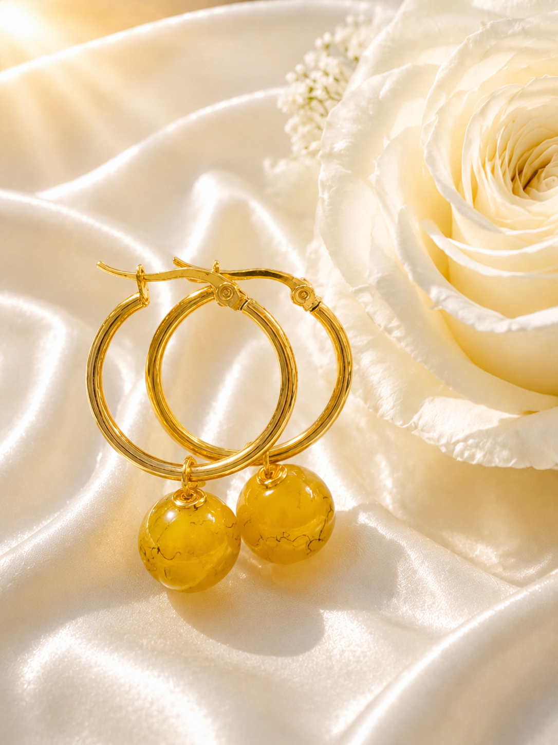 Waterproof Bold Gold Hoop Earrings