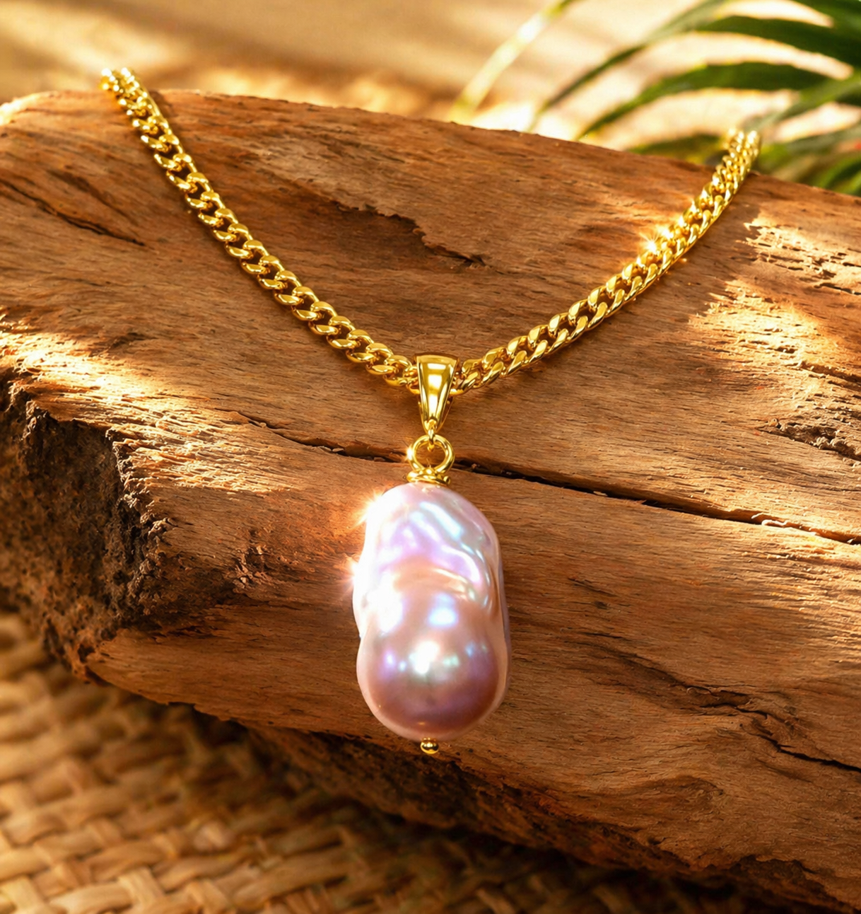 Unique Baroque Pink Pearl Necklace