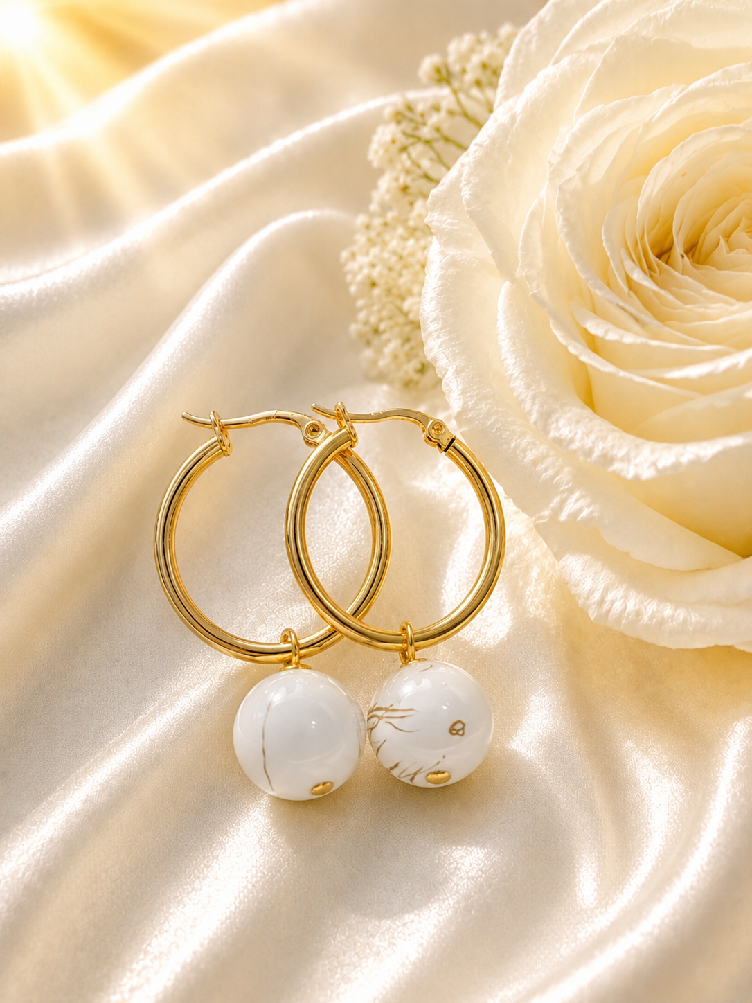 Waterproof Bold Gold Hoop Earrings