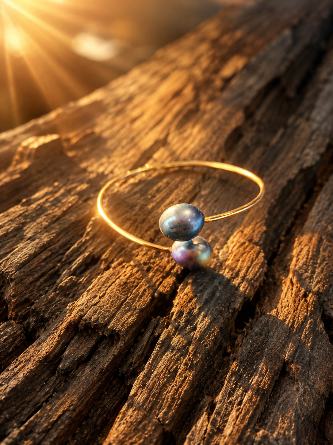 Duo Tahitian Pearl Cuff Bangle