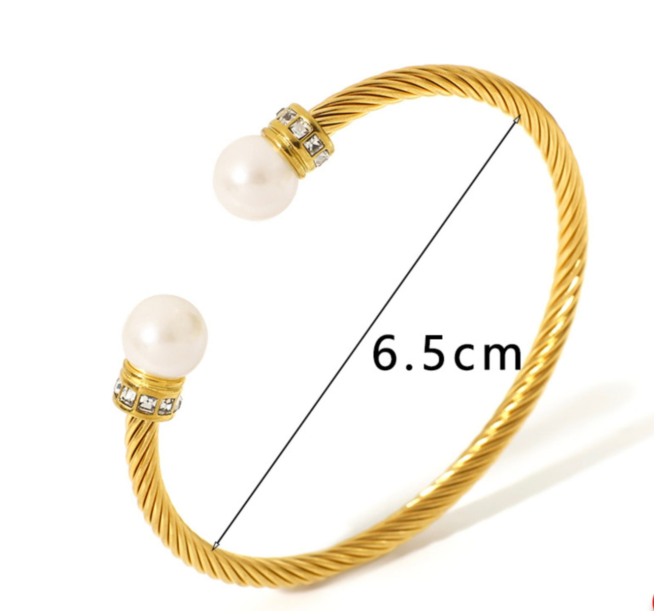 Waterproof/Made to Last Wire BraceletPearl Twist Gold Cuff Bracelet