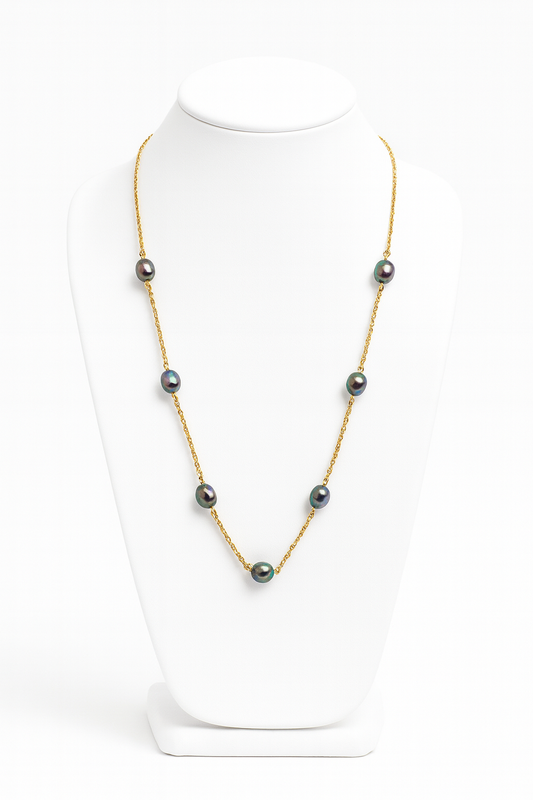 LEILANI - (10-12mm) Genuine Tahitian Pearl Necklace