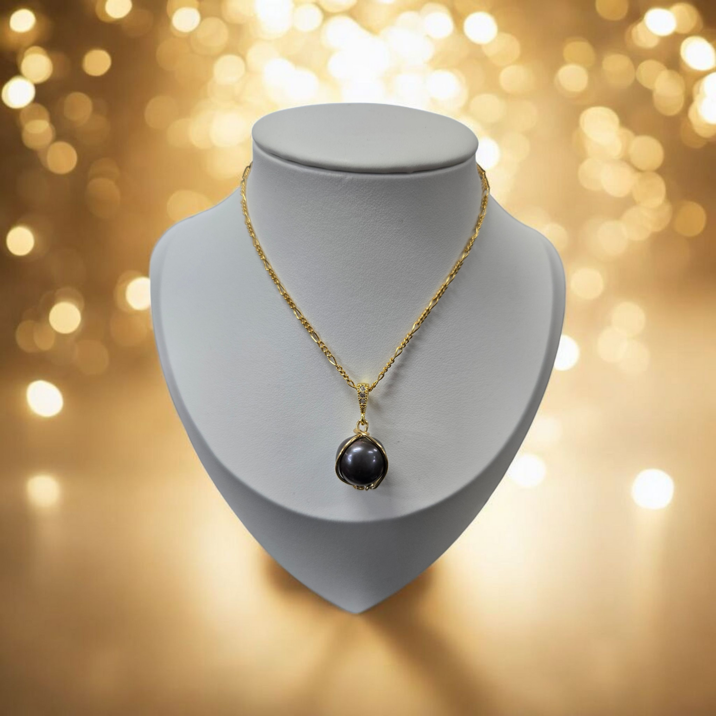 Tahitian Pearl in Single Cage Set