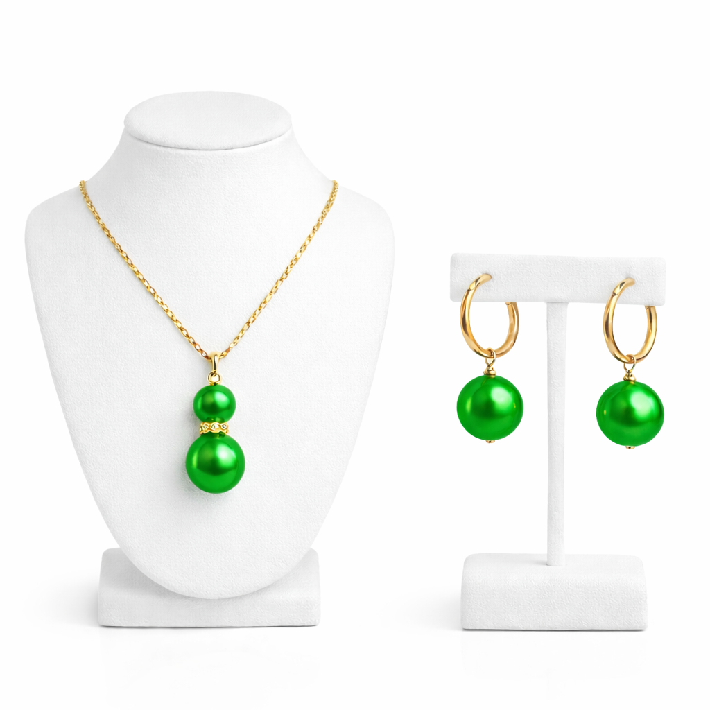Bold Emerald Pearl Set