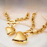 "NEW"-Waterproof/Made to Last Heart Gold Set