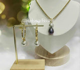 Amaris - Tahitian with a blend of Silver Grey Pearl Set