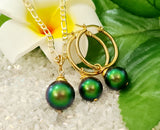 Rayla - Lustre Iridiscent Green Premium Swarovski Pearl Set