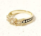 Tri-CZ Plumeria tribal Gorgeous Ring