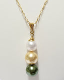 Madelyne - Tripple Pearls Pendant Swarovski Pearl Set