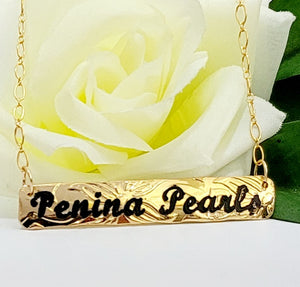 Horizontal Personalised Name Pendant Necklace