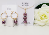 Meriza - Light Purple Premium Swarovski Pearl's Set