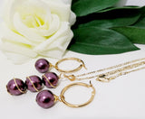 Meriza - Light Purple Premium Swarovski Pearl's Set