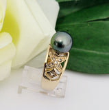 HIVA-MAI - Hawaiian Plumeria: Authentic Tahitian Pearl Ring