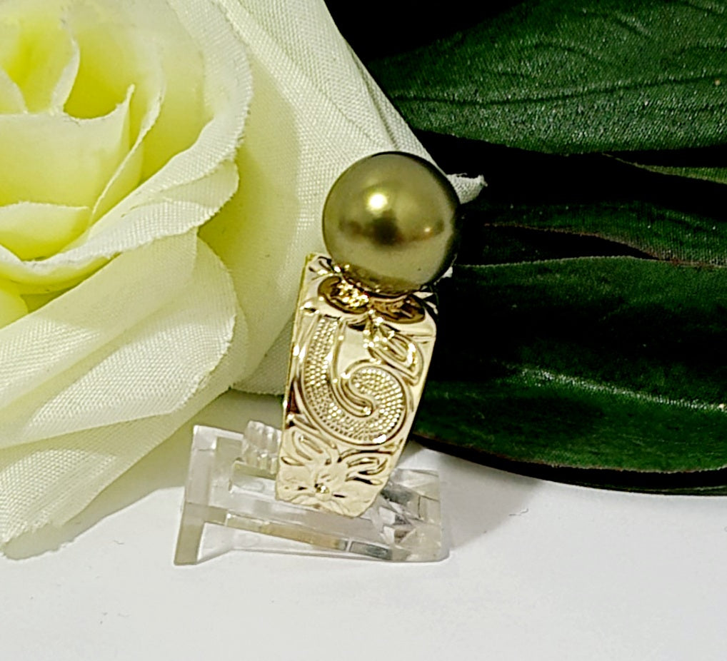 ROSA RINGS - MULTICOLOUR VARIETY - Hawaiian Engraving Premium Shell Pearl Ring