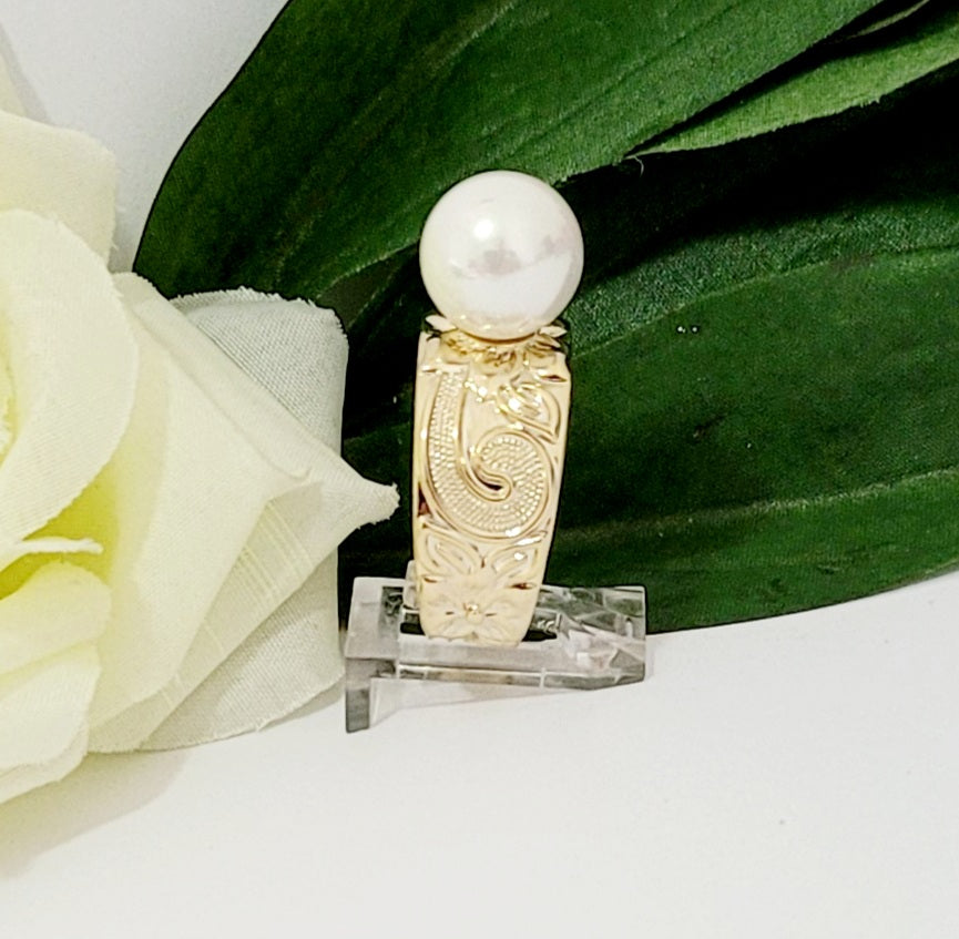 ROSA RINGS - MULTICOLOUR VARIETY - Hawaiian Engraving Premium Shell Pearl Ring