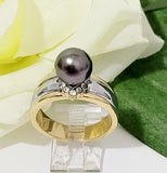 Te-Vaka-Gali: Authentic Tahitian Pearl Mounted on Gold filled ring