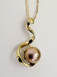 Tahina - Twisted Pink Blush Natural Edison Pearl Pendant Necklace