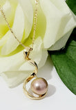 Tahina - Twisted Pink Blush Natural Edison Pearl Pendant Necklace