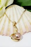 Tahina - Twisted Pink Blush Natural Edison Pearl Pendant Necklace