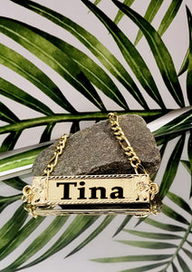 Duo Plumeria - Personalised Name Pendant Necklace