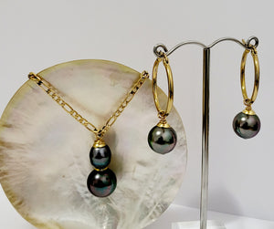 Marita - New Gold-Filled Gorgeous Tahitian Blending with Swarovski Pearl Set