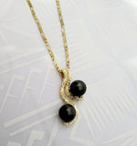 NAOMI - Duo Black Tahitian Pearl Necklace