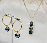 TESSA - 3 Natural Tahitian Pearls Set