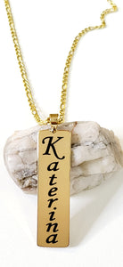 Nadia - Plain Personalised Pendant Necklace - 14k GOLDFILLED