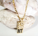 Initials Pendant Necklace 1-2 Letters (20mm x 8mm)