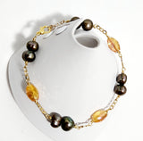 Rimma - Stunning Freshwater Pearls & Opal Crystals bracelet