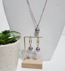 Single Caged - Light Purple Swarovski Pearls Set