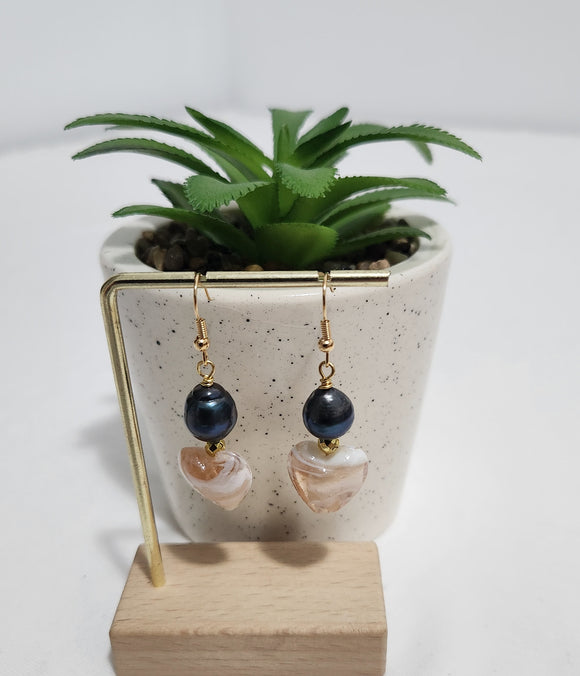 MINA EARRINGS - Natural Black Freshwater Pearl Earrings