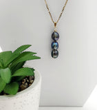 DEVINA - CAGED DESIGN TAHITIAN PEARL NECKLACE - 14K GF