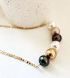 GITA- 6 Multiple Pearls Horizontal Pendant Necklace