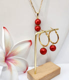 Double Red Premium Swarovski Pearl Set